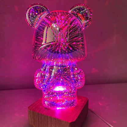 3D Fireworks Bear Lamp USB Led Night Light